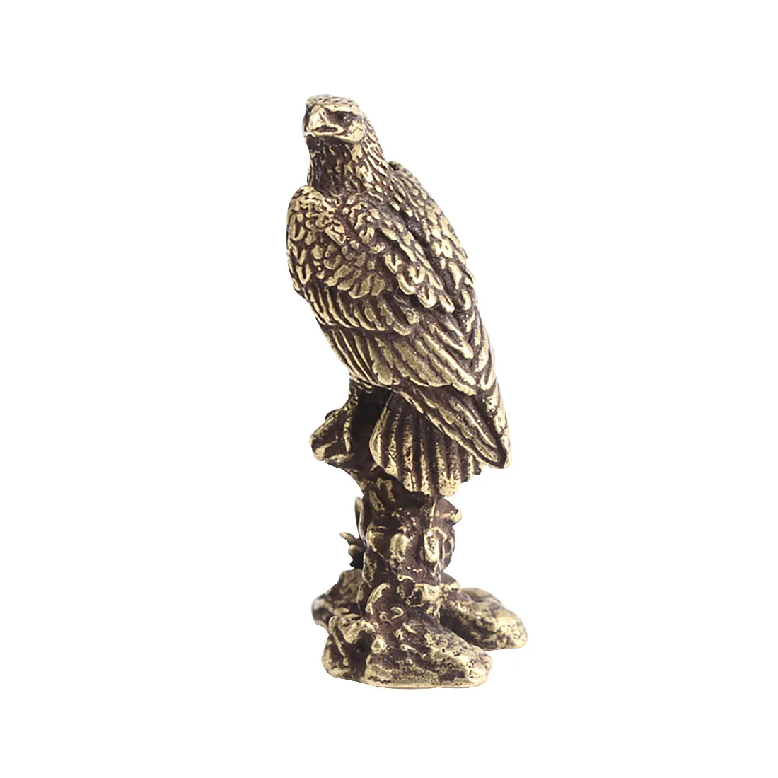 

Model Eagle Shaped Office Desktop Ornament Standing Brass Home Decorative Miniature Gift Figurine Craft Table Collection