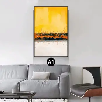 

Hand painted Abstract Oil Painting Texture Yellow And White Wall Art For Home Decoration Hotel Livong Room