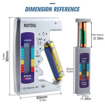 

Mini Digital Battery Capacity Tester Lithium Household Battery Power Supply Measuring Instrument Power Tester
