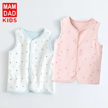 Детский жилет двухслойный жилет из чистого хлопка на весну и осень, двусторонний жилет с отрицательным эффектом детский жилет для малышей, пальто жилет для девочек
