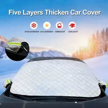 

Car Windshield Snow Cover Tarp 5 layers thicken Winter Ice Scraper Frost Dust Guard Sunshade Protector With reflective bar