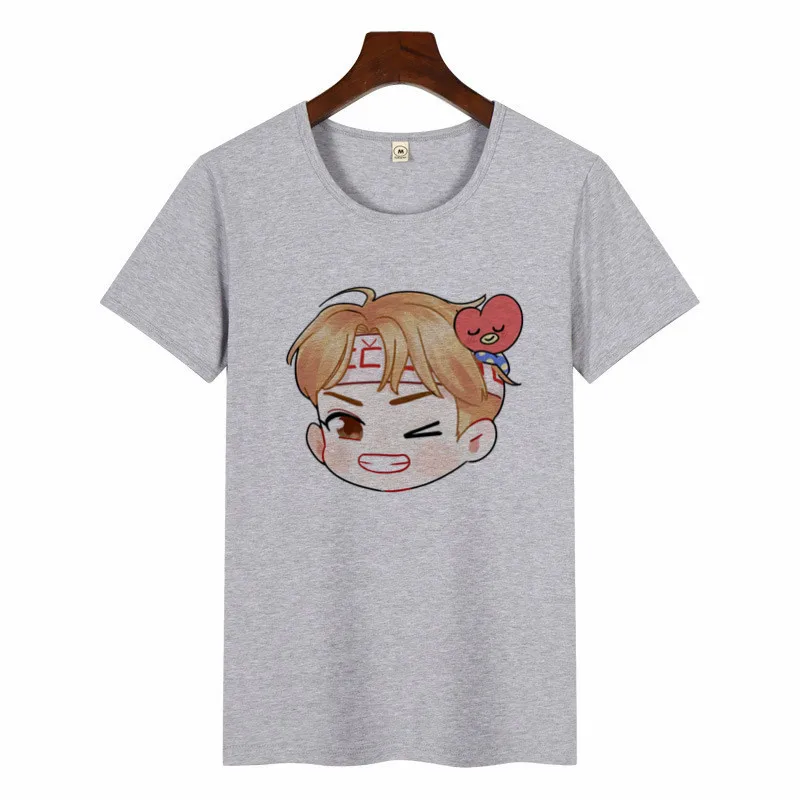 Женская футболка SUGA JIMIN с принтом альбома женская футболка в Корейском стиле Harajuku футболка Kawaii с графическим принтом из мультфильма Повседневная футболка