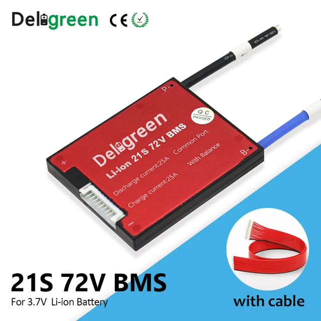 US $27.30 Deligreen 21S 30A 40A 50A 60A 72V PCMPCBBMS for 18650 lithium battery pack on tricycle bicycel sc