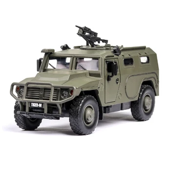 

KIDAMI Simulation 1:32 Model Car Toys Military Russian Explosion-proof Armored Vehicle with Sound Light Door Alloy Car Kids Toy