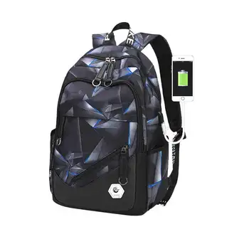 

Canvas Backpack Men's Outdoor Travel Bag USB Computer Backpack High School College Student School Bag Large Capatity