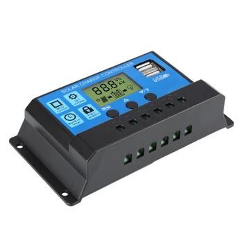 

2020 Auto Solar Controllers For Home 10A /30A LCD MPPT Solar Panel Battery Regulator Charge Controller Dual USB With 5V/2A