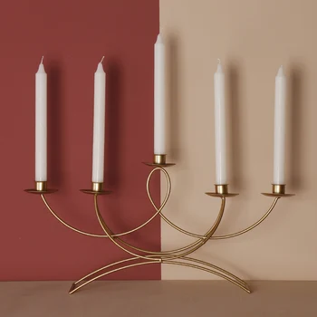 

Hot Nordic Style 3D Candlestick Metal Candle Holder Wedding Centerpiece Candelabra Dinner Home Décor