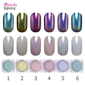 

BEAUTYBIGBANG 0.2g Shimmer Mermaid Pearl Nail Glitter Pigment Shining Laser Shell Glimmer Powder Dust Manicure Nail Art Decal