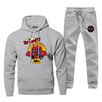 

Deadpool Men Hoodies Sweatshirts Pants Sets Dead Pool Hoodie Suit Tracksuit 2 PCS Hoody Pant Sweatshirt Sweatpants Pullover Set