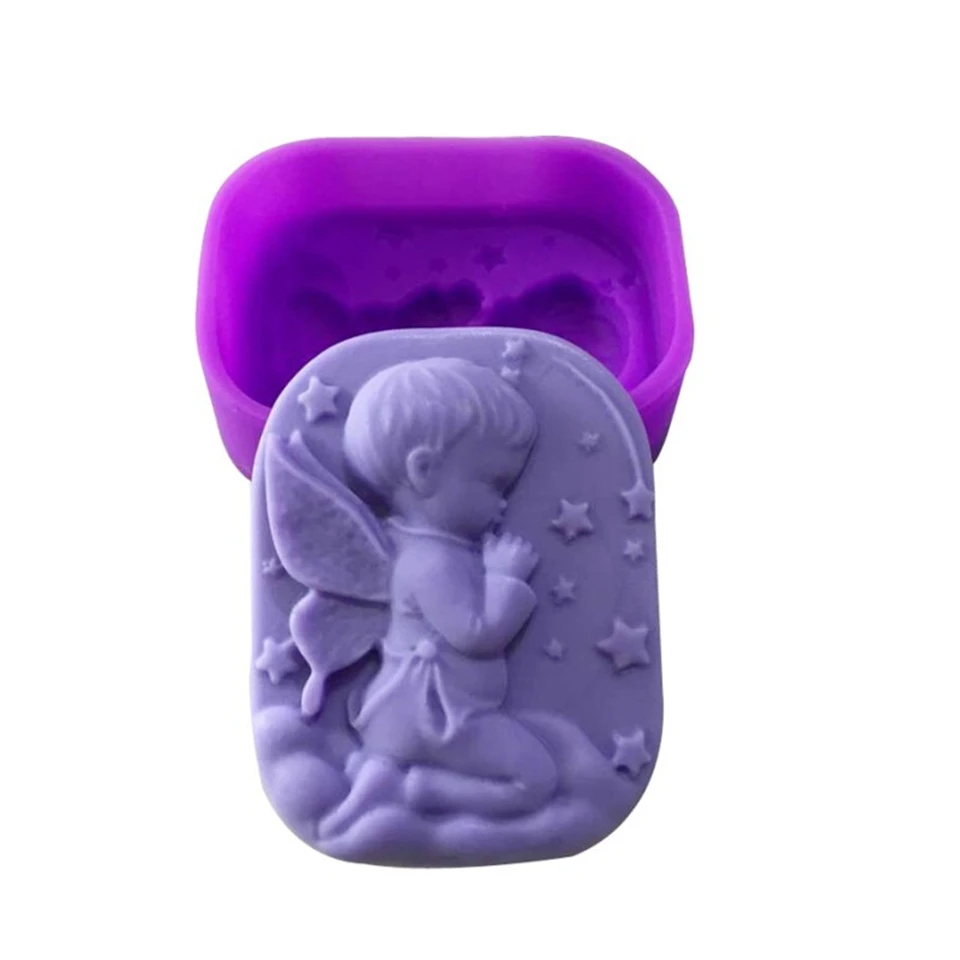 3D один мыло силиконовые формы Ангел Diy ручной работы ремесло для мыла формы куб поднос свечи