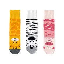 3 пары женских забавных Хлопковых Носков с рисунком жирафа, зебры, свиньи, животных, чулочно-носочные изделия M6CD
