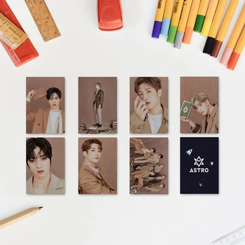 

New Kpop Astro Members Photo Card Sixth Album BLUE FLAME Double-sided Card Cha Eun Woo Moo Bin HD Photocard 7 Pcs/set 8.6*5.4CM