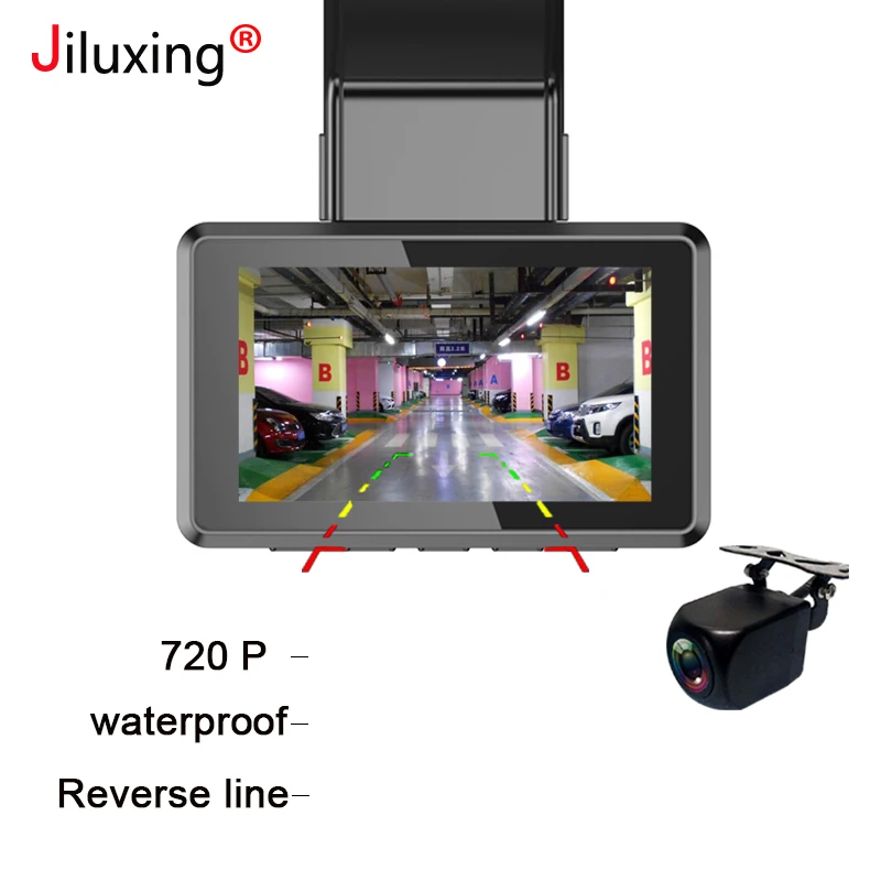 Jiluxing, 3 дюйма, 1080 P, wifi, Автомобильный видеорегистратор, Камеры, gps, с координатами, скорость, мини видеорегистратор, две камеры, HD, ночное видение, 24 часа, парковочный монитор