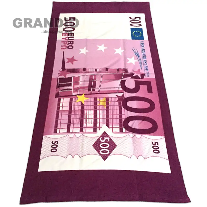 Microfiber Beach Towel 70x140cm 100 500 Euro 100 Dollar USA UK Flag Print Quick Dry Absorbent Travel Sport Swim Pool Bath Towels