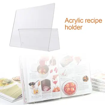 

Home Kitchen Acrylic Transparent Cooking Baking Bookshelf Cookbook Stand Tablet Computer Recipe Book Holder