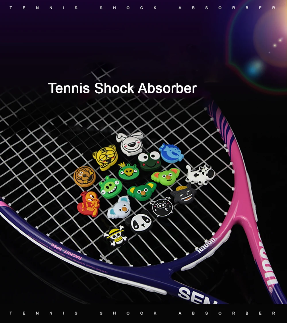 5 Piece New&lovely Cartoon Tennis Racket Vibration Dampener Tennis Racquet Anti Shock Absorber