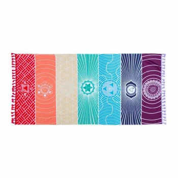 

Yoga Pilates Workout Mat Rainbow Beach Towel Non Slip Wall Hanging Blanket 150cm*75cm Durable Polyester Mat