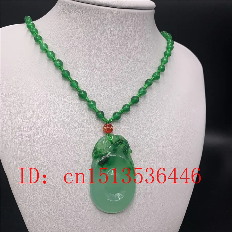 Китайский Зеленый жадеит Ruyi Jade кулон ожерелье Шарм ювелирные изделия Мода Счастливый амулет Подарки для женщин мужчин свитер цепи W96