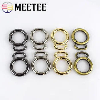 

Meetee 19mm Spring O Ring Buckles Metal Clasp for Bag Strap Keychain Snap Handbag Handle Connector Replacement DIY Accessories