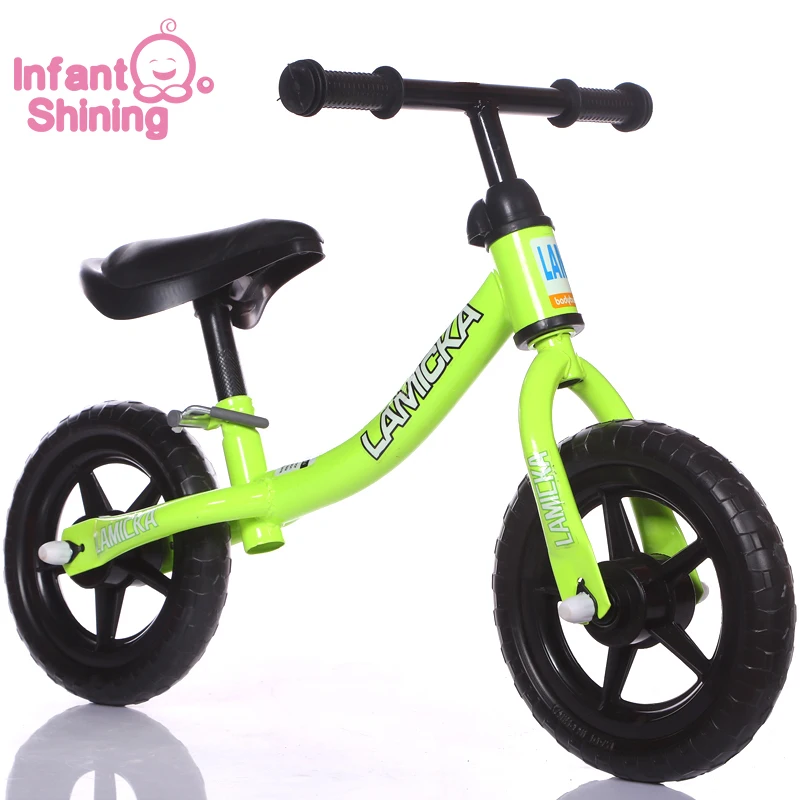 Младенческий Сияющий велосипед без педалей для детей, Детский скутер, детский балансировочный велосипед, ходунки 10 дюймов для От 2 до 6 лет детей - Цвет: Зеленый