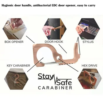 

EDC Door Opener Hygienic Door Handle Key Safety EDC Door Opener Portable Press Elevator Tool Door Handle Key #LR3
