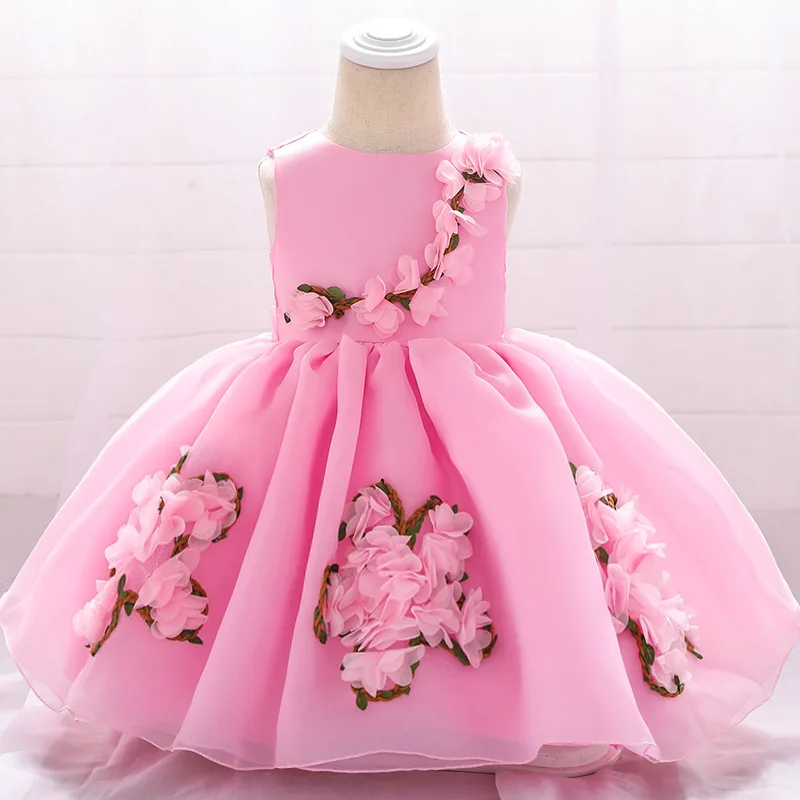 

New Style Girls' Princess Skirt Tutu Baby Birthday BABY'S FIRST Month Babies' Dress Girls Costume Child Formal Dress