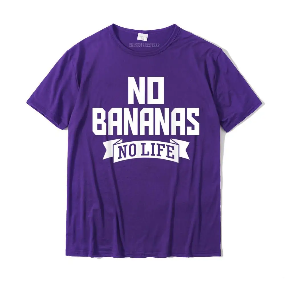 Brand New Men Tops T Shirt Casual Fitness Tight T Shirts 100% Cotton Short Sleeve Casual Tshirts O-Neck Wholesale No Bananas No Life T-Shirt - Funny Fruit Lover Vegan Tee__MZ23107 purple