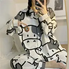 2021 Women's Cartoon Winter Season  Sweet Design Cross Letter  Sleepwear Like Home Clothes  Also Wear In Outdoor Free Delivery