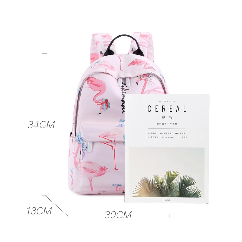 Женский мини рюкзак с принтом фламинго водонепроницаемая нейлоновая