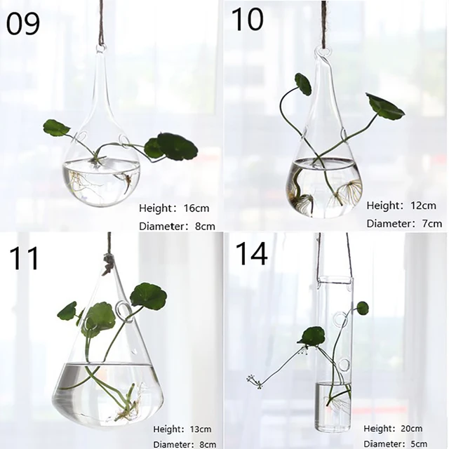 Home Planters Clear Glass Flower Plant Stand Hanging Vase Ball Terrarium Container For Garden And Home Decor 17