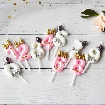 

Cute Birthday Number Candle Princess/Prince 0-9 Number Decorative Candles Cake Cupcake Topper Party Supplies Cake Decorating
