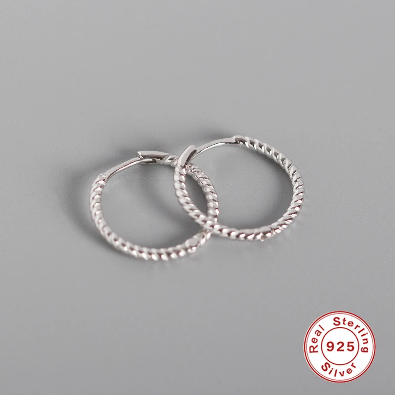 Простые маленькие серьги-кольца CANNER для женщин, крученые серьги золотого цвета, серьги Huggie, ювелирные изделия из стерлингового серебра 925 пробы H40 - Окраска металла: Silver 15MM