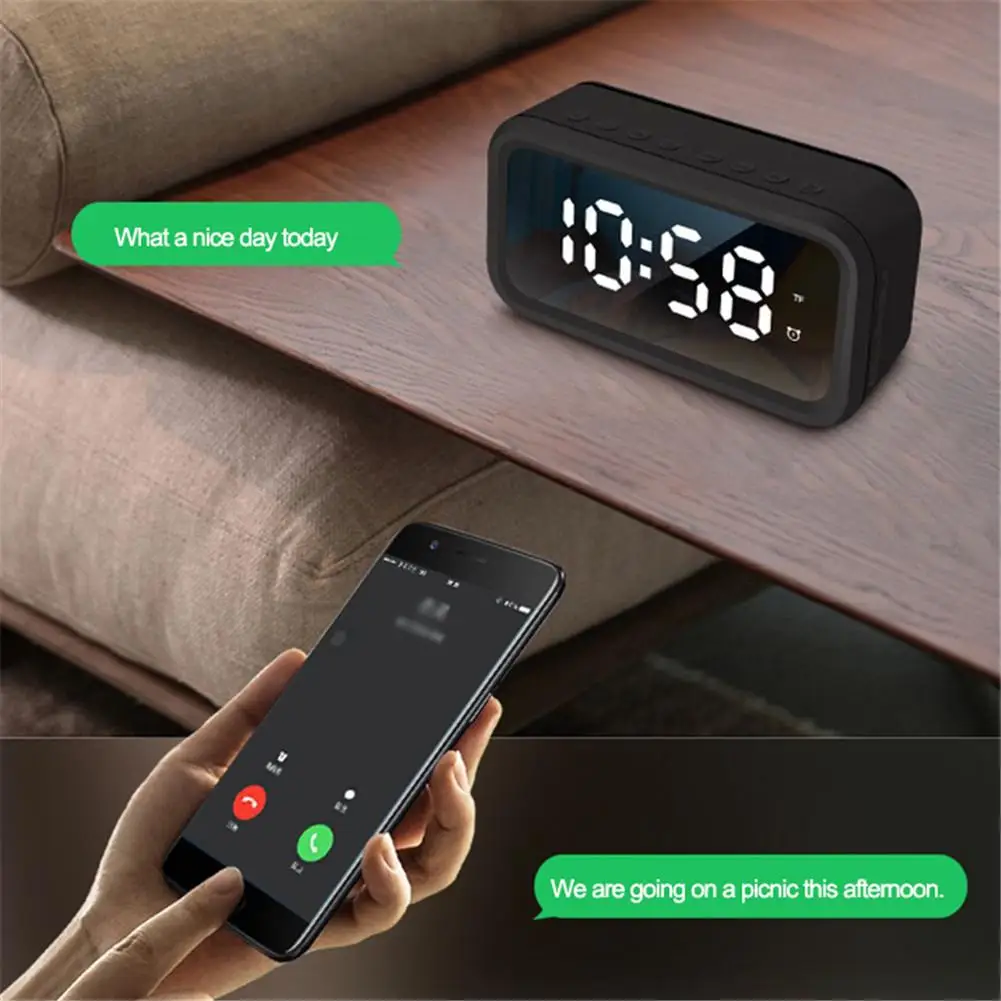 Будильник Многофункциональный al электронный Bluetooth динамик радио с температурным календарем функция повтора часы для дома и офиса