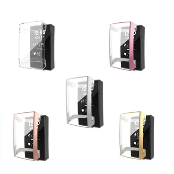 

Watch Protective Shell Plating Silicon Shell Rubber Anti-Fall Sleeve Tpu Fashion Delicate Protective Case For Fitbit Charge 3