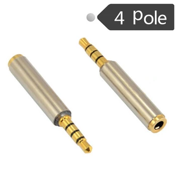 

4 Pole Stereo 1/8" Male to 3.5mm Female Audio Adapter Headphone TRRS Convertor