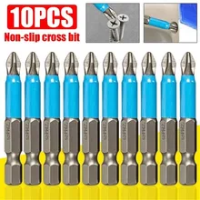 3/5/10Pcs 50mm PH2 Cross Head Screwdriver Bits Hand Tools Anti Slip Electric Hex Shank Magnetic Random Color