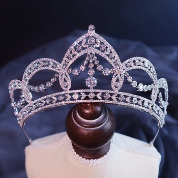 

Luxury Vintage Crown Wedding Tiara Bridal Headpiece Wedding Dress Accessories Princess Crowns Zircon Jewelry