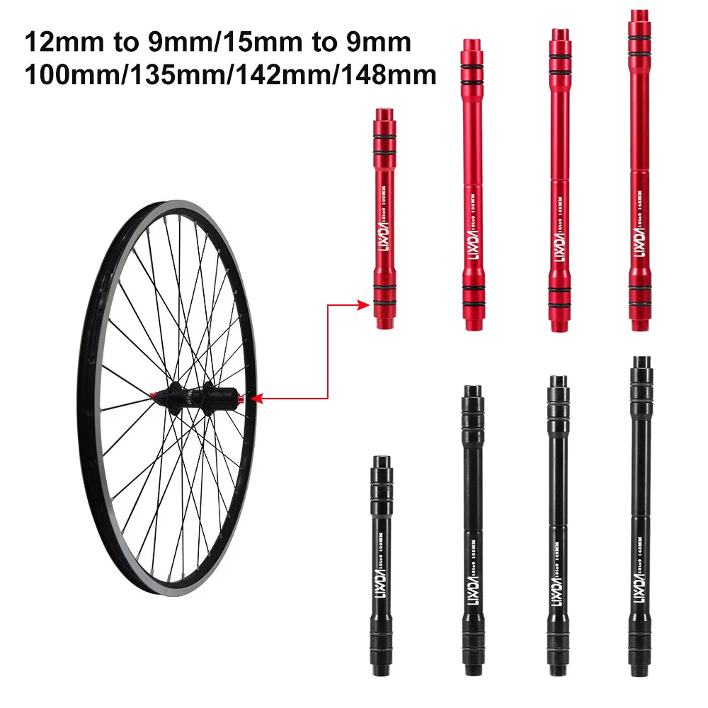 Lixada 12mm to 9mm QR Adapter MTB Bike Bicycle Thru Axle Hub Quick Release 135mm 