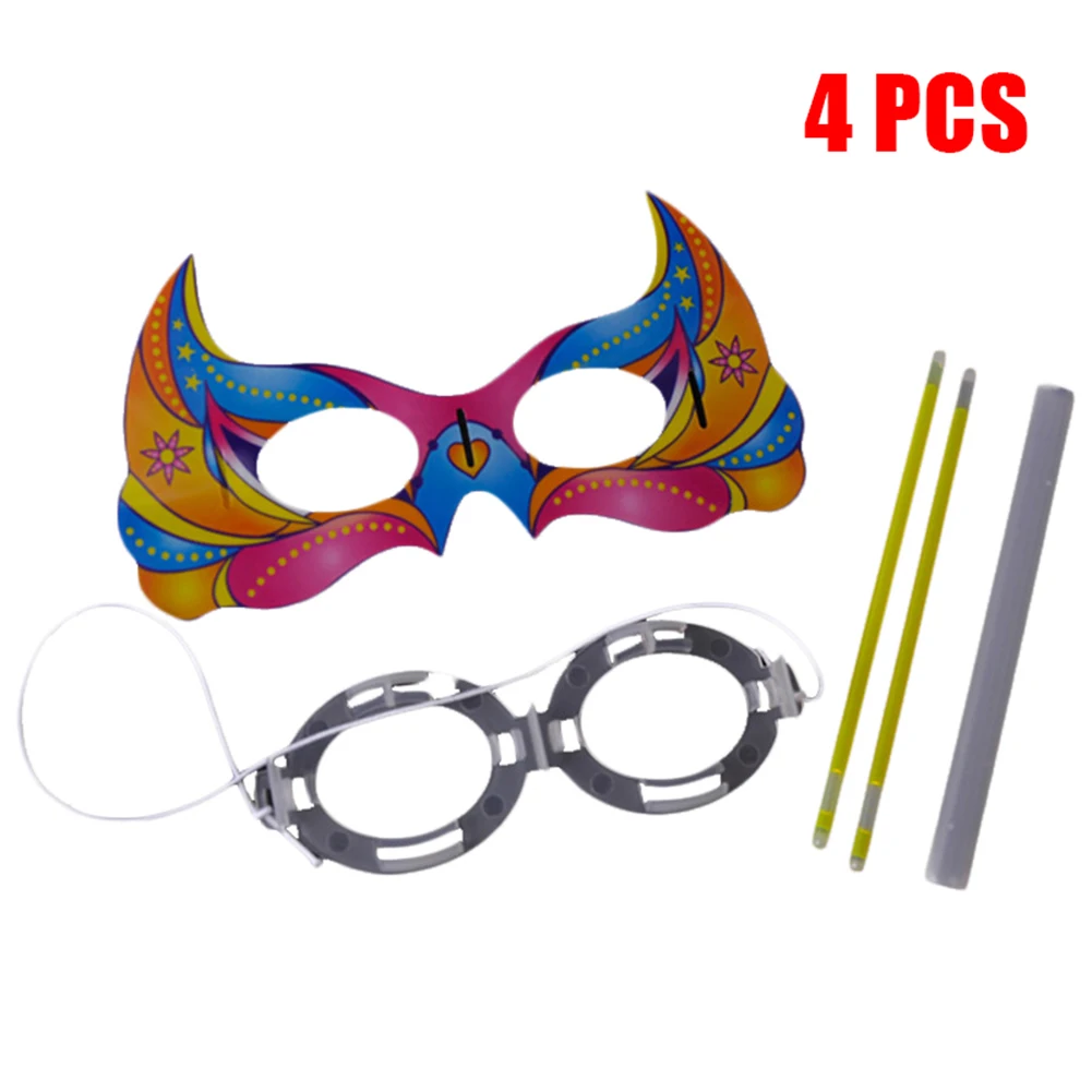 4pcs Хэллоуин флуоресцентная маска светящийся костюм реквизит для ночного клуба вечерние карнавала 66CY - Цвет: 4pcs