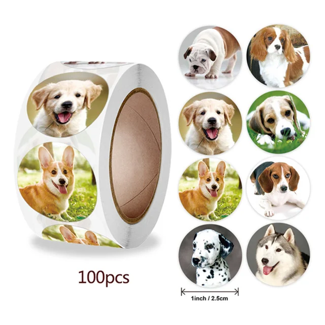 50-500pcs Cartoon Animal Children Sticker Label Thank You Stickers Cute Toy Game Tag DIY Gift Sealing Label Decoration Supplies Red