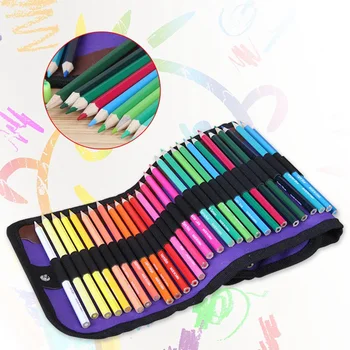 

50 Colors/set Rollable Canvas Bag Colored Pencil Portable Hex Colored Pencil Set For Student Art Printing Coloring Pencils