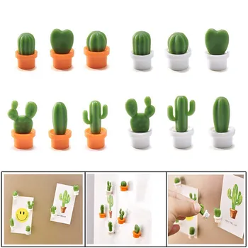 

12pcs Cute Succulent Plant Magnet Button Cactus Refrigerator Message Sticker Ma