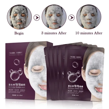 

Bamboo Charcoal Oxygen Bubble Mask Deep Cleaning Shrinking Pores Oil-control Moisturizing Face Mask 2020