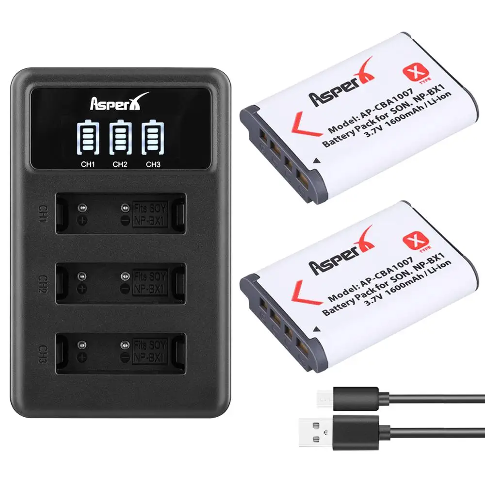 PATONA Kit Batteria NP-BX1 Con Caricatore USB-C Slim – 1000mAh, Compatibile Sony RX100, HX, WX, FDR, HDR