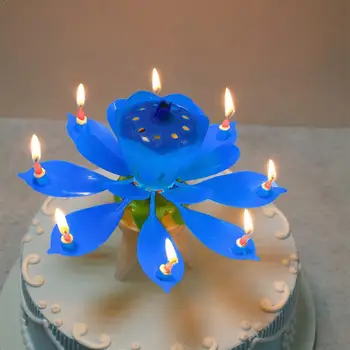 

Music Birthday Candle Double Rotating Rotating Electronic Candle Candle Flat Party Birthday Lotus Bottom B8P4