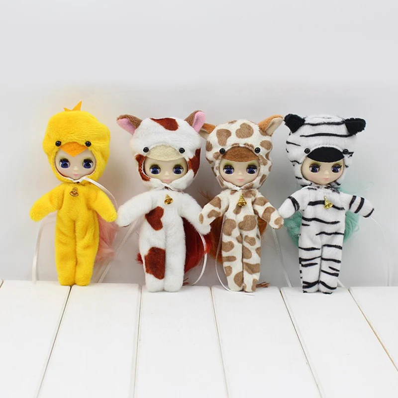 Животные Одежда с шляпой для 10 см высота мини Blyth кукла подходит для DIY Изменить игрушки