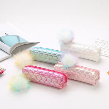 

Sample Laser Pencil cases for girls Cute Hairball school pencil bag Cosmetic Bag stationery pouch office supplies Storage bag