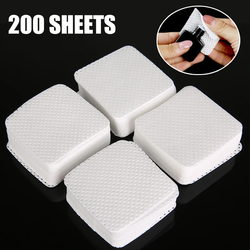 

200PCS/Pack Lint-Free Paper Cotton Wipes Eyelash Glue Remover Wipe Clean Cotton Sheet Nails Art Cleanin Cleaner Pads