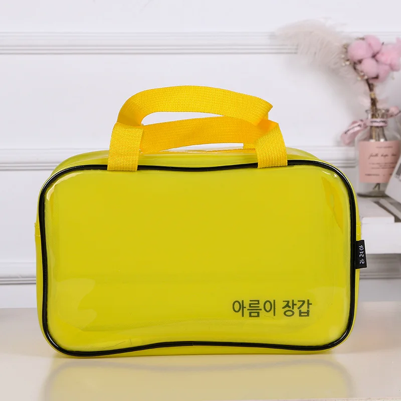 ПВХ Водонепроницаемый прозрачный мешок для стирки, большой Ёмкость портативная, для путешествий, косметическая сумка - Цвет: Цвет: желтый