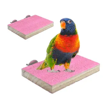 

2 Pcs/set Bird Perches Wood Stand Playground Paw Grinding Rope Parrot Cage Climbing Ropes Swing Spiral Standing Toy C63B